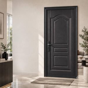 Classic Three-Panel Charcoal Security Steel Door