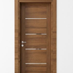Turkish Walnut Horizontal Inlay Wooden Door