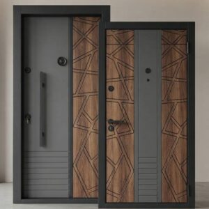 Turkish Graphite & Walnut Mosaic Security Door